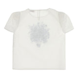 Monnalisa Camicia Mezza Manica Tinta Unita con Stampe per Bambina 719607 PANNA MONNALISA 