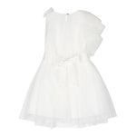 Monnalisa Abito Cerimonia Tinta Unita con Tulle per Bambina 71A914 BIANCO MONNALISA 