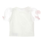 Monnalisa T-Shirt Tinta Unita con Applicazioni per Bambina 71E605 BIANCO MONNALISA 