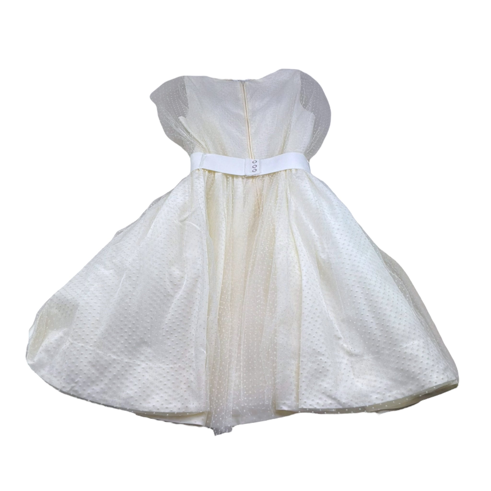 Monnalisa Abito Cerimonia Tinta Unita con Trasparenze per Bambina 793903 AVORIO MONNALISA 