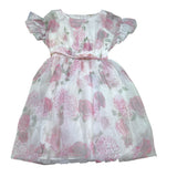 Monnalisa Abito Tinta Unita con Fantasia Fiori per Bambina 797904 BIANCO MONNALISA 
