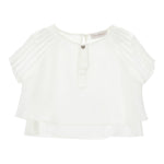 Monnalisa Camicia Mezza Manica Tinta Unita per Bambina 79E610X BIANCO MONNALISA 