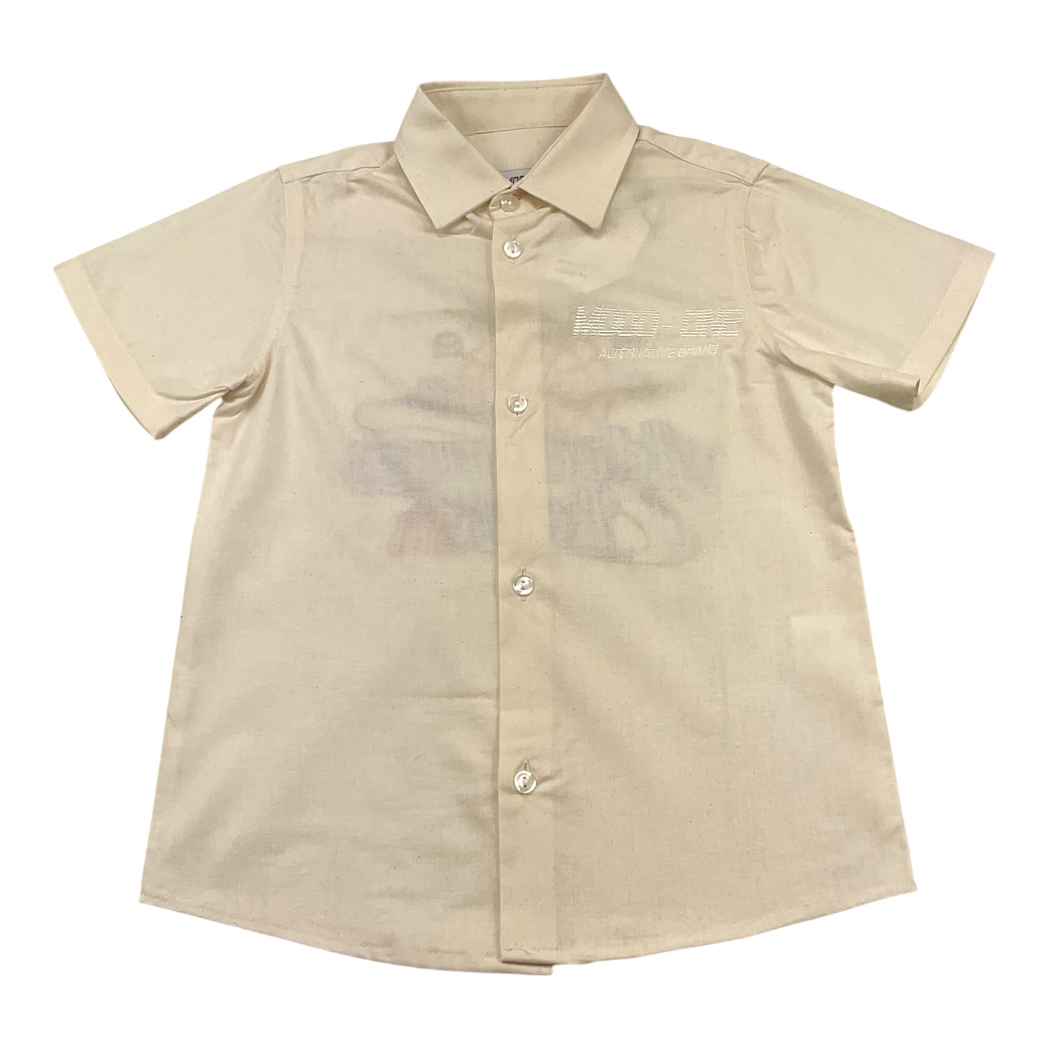 Mood_One Camicia Mezza Manica Tinta Unita per Bambino 395M PANNA MOOD_ONE 