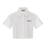 Moschino Camicia Mezza Manica Tinta Unita con Stampa per Bambina HDC024 BIANCO MOSCHINO 