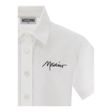 Moschino Camicia Mezza Manica Tinta Unita con Stampa per Bambina HDC024 BIANCO MOSCHINO 