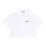 Moschino Camicia Mezza Manica Tinta Unita con Stampa per Bambina HDC024X BIANCO MOSCHINO 
