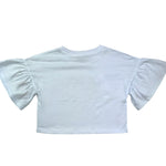 Moschino T-Shirt Modello Crop Tinta Unita con Stampa- Shorts per Bambina HDG01K BIANCO MOSCHINO 