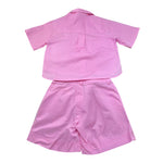 Moschino Completo 2 Pezzi Camicia-Short Tinta Unita per Bambina HDG01L ROSA MOSCHINO 