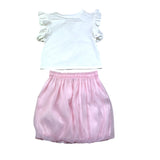 Moschino Completo 2 Pezzi T-Shirt-Gonna per Bambina HDG01R BAINCO/ROSA MOSCHINO 