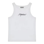 Moschino Canotta Tinta Unita A Costine per Bambina HDM06M BIANCO MOSCHINO 
