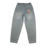 Moschino Jeans Tinta Unita con Girovita Regolabile per Bambina HDP06W AZZURRO MOSCHINO 
