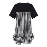 Moschino Abito Tinta Unita Mezza Manica con Fantasia A Quadri per Bambina HDV0FY NERO MOSCHINO 
