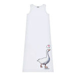 Moschino Abito Giromanica Tinta Unita con Stampa per Bambina HDV0G BIANCO MOSCHINO 