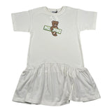 Moschino Abito Mezza Manica Tinta Unita con Stampa per Bambina HDV0HK BIANCO MOSCHINO 