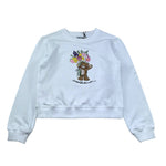 Moschino Felpa Girocollo Tinta Unita con Stampa per Bambina HLF02M BIANCO MOSCHINO 