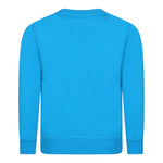 Moschino Felpa Chiusa Girocollo tinta unita con Stampa Orso Azzurro per Bambino HUF08V AZZURRO MOSCHINO 