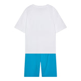 Moschino Completo 2 Pezzi T-Shirt-Bermuda Bicolore per Bambino HUG00QX BIANCO/AZZURRO MOSCHINO 