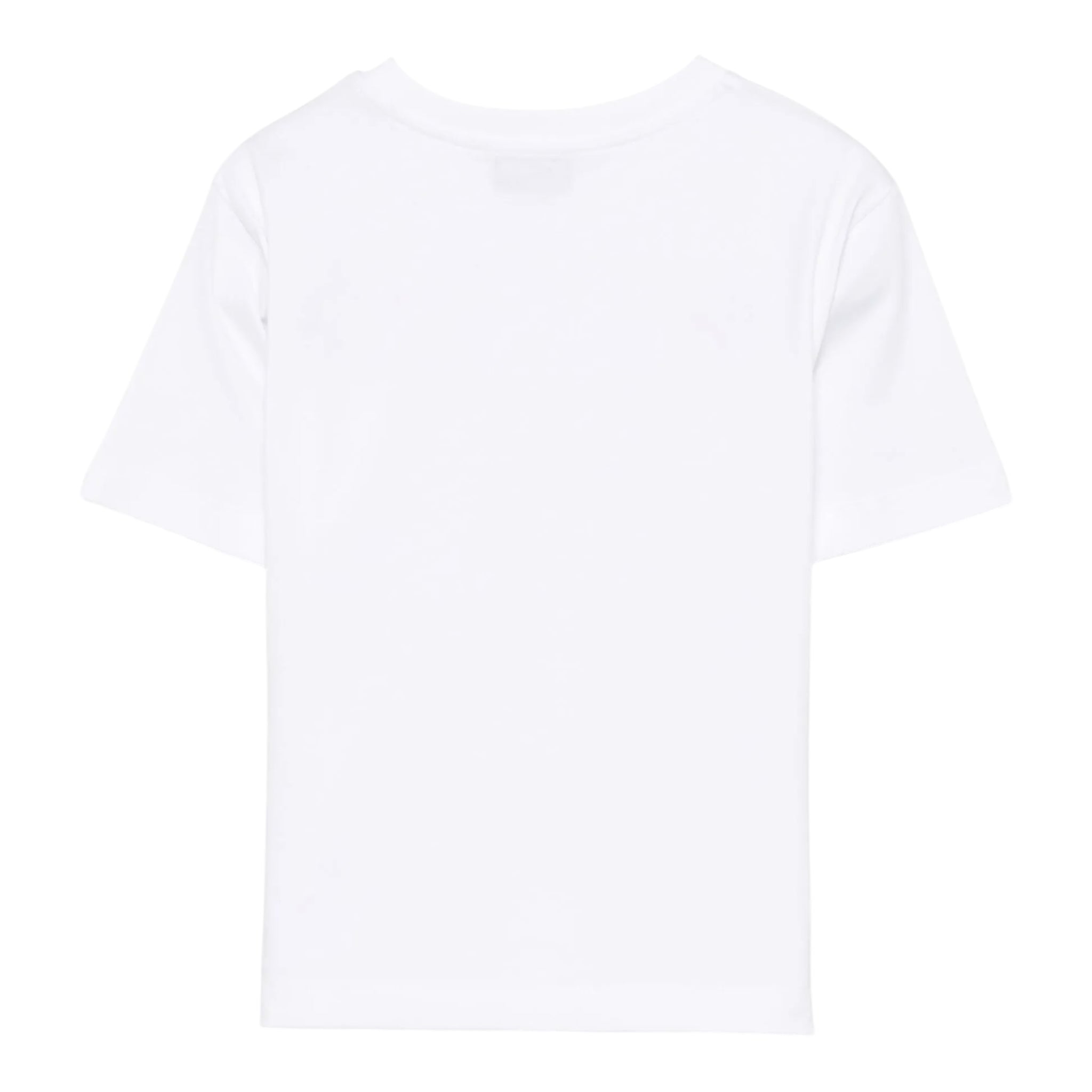 Moschino T-Shirt Girocollo Tinta Unita con Taschino per Bambino HUM055X BIANCO MOSCHINO 