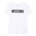 Moschino T-Shirt Girocollo Tinta Unita con Stampa per Bambino HUM05C BIANCO MOSCHINO 