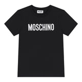 Moschino T-Shirt Girocollo Tinta Unita con Stampa per Bambino HUM05C NERO MOSCHINO 