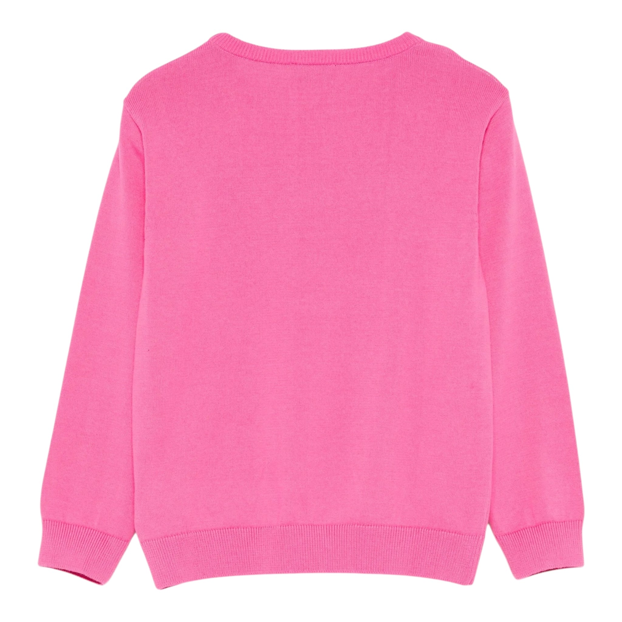 Moschino Maglia Girocollo Tinta Unita con Ricamo Orso per Bambina HYW00J ROSA MOSCHINO 