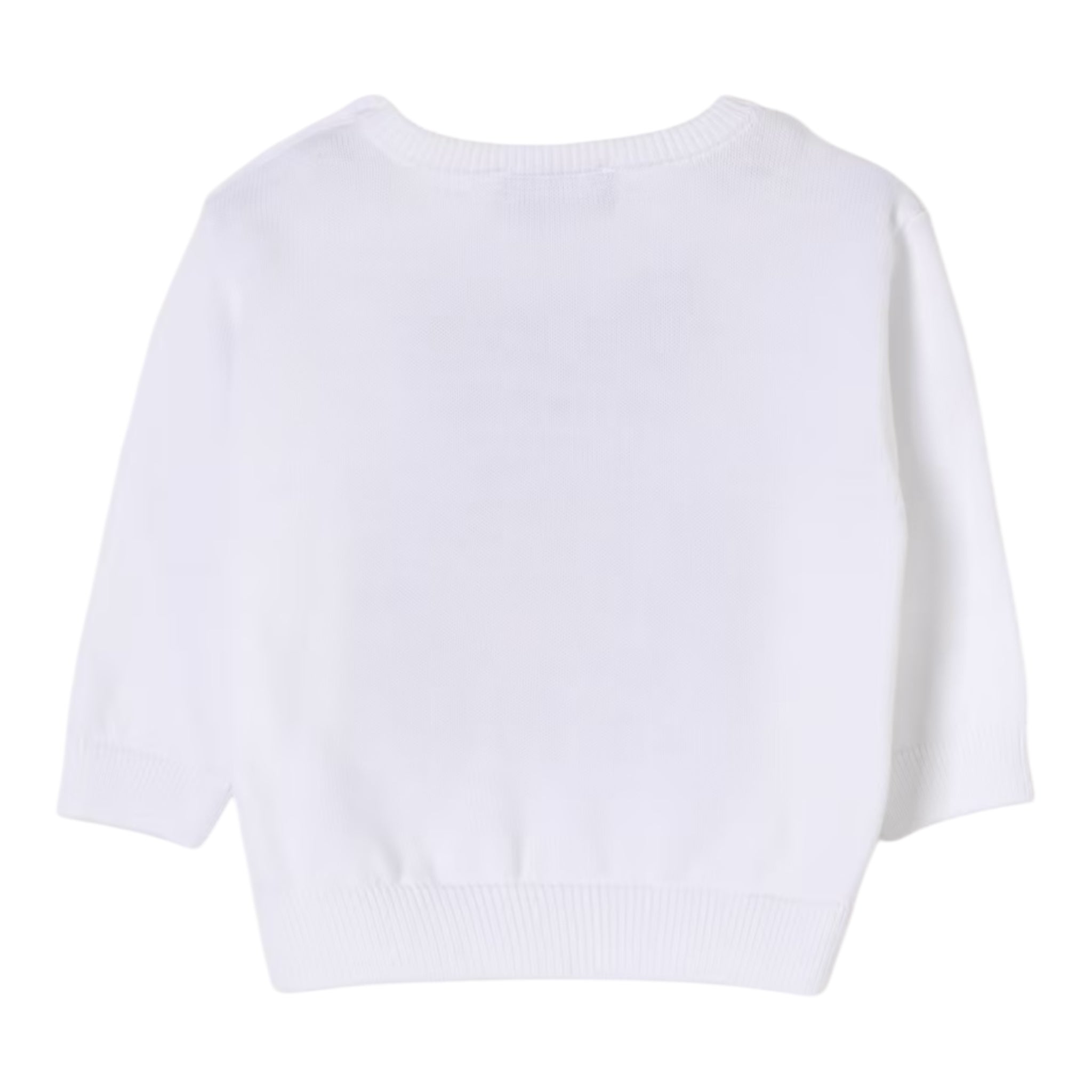 Moschino Maglia Girocollo Tinta Unita con Orso per Neonato M5W00J BIANCO MOSCHINO 