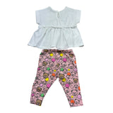 Moschino Completo 2 Pezzi T-Shirt-Leggins Bicolore per Neonata MAG011 BIANCO/ROSA MOSCHINO 