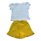 Moschino Completo 2 Pezzi T-Shirt-Short Bicolore per Neonata MBG01O BIANCO/GIALLO MOSCHINO 