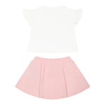Moschino Completo 2 Pezzi T-Shirt-Gonna per Bambina MDG01GJ BIANCO/ROSA MOSCHINO 