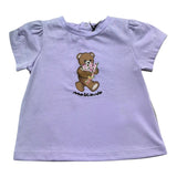 Moschino T-Shirt Girocollo Tinta Unita con Stampa per Neonata MDM03N LILLA MOSCHINO 