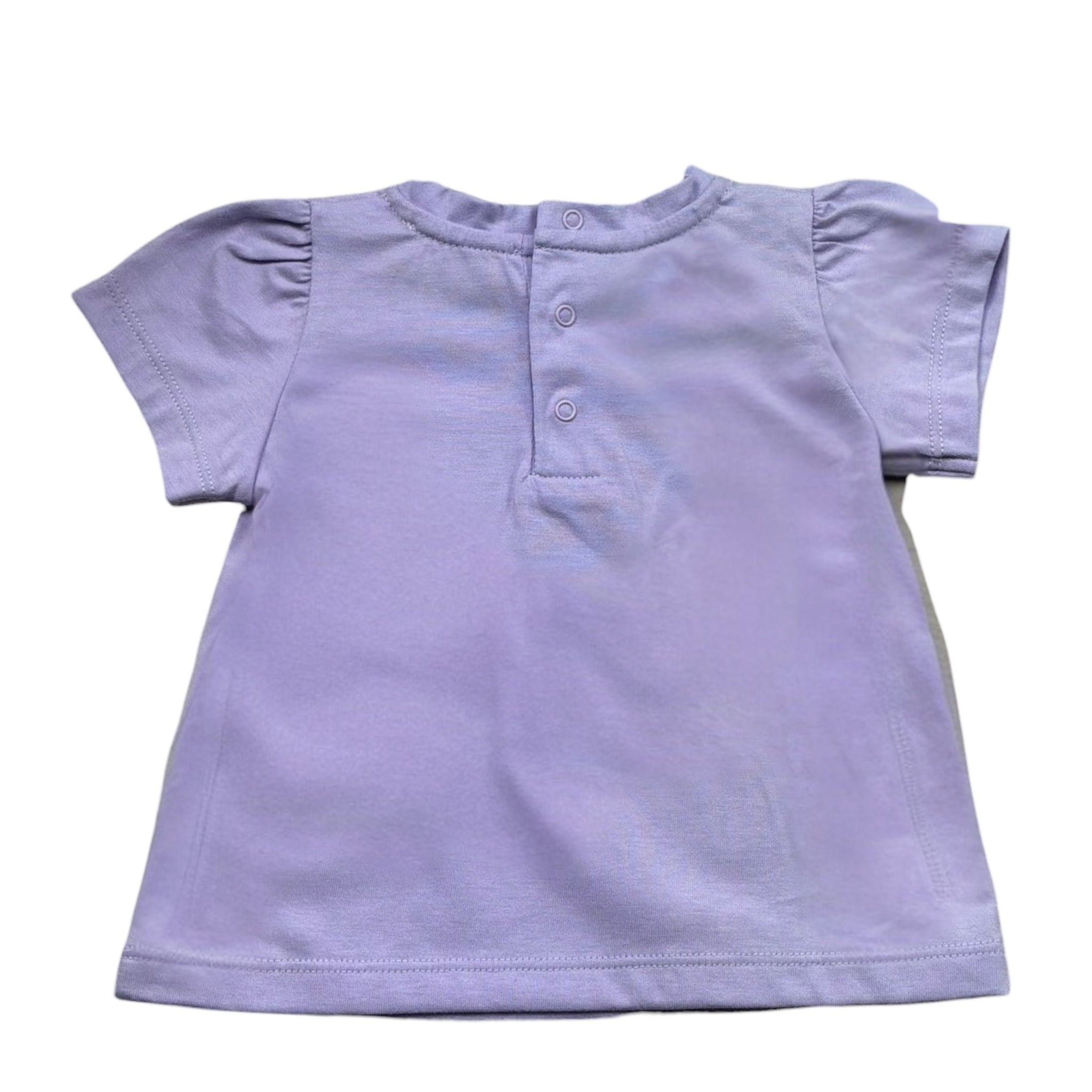 Moschino T-Shirt Girocollo Tinta Unita con Stampa per Neonata MDM03N LILLA MOSCHINO 