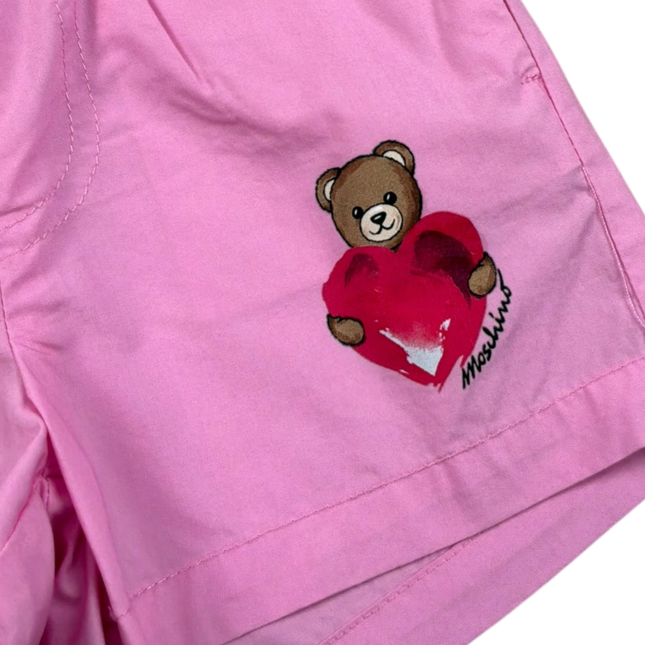 Moschino Short Tinta Unita con Elastico In Vita per Neonata MDQ00F ROSA MOSCHINO 