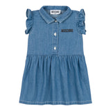 Moschino Abito Mezza Manica In Denim Tinta Unita per Neonata MDV08BX BLU MOSCHINO 