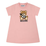 Moschino Abito Girocollo Tinta Unita con Stampa per Neonata MDV0C9XXX ROSA MOSCHINO 