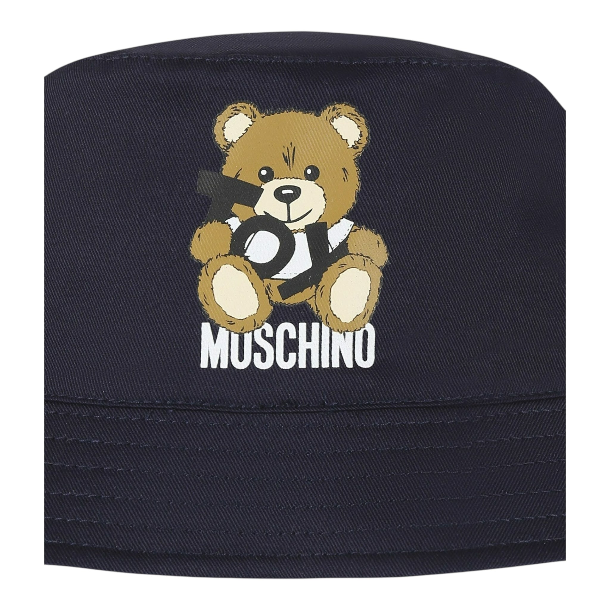 Moschino Cappello Pescatore Tinta Unita con Logo per Neonato MMX057 BLU MOSCHINO 