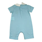 Moschino Pagliacceto Tinta Unita con Colletto per Neonato MMY03Y AZZURRO MOSCHINO 