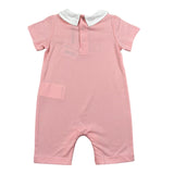 Moschino Pagliaccetto Mezza Manica Tinta Unita con Colletto per Neonata MNY03YA ROSA MOSCHINO 