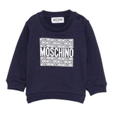 Moschino Felpa Chiusa Girocollo Tinta Unita con Stampe per Neonato MUF05U BLU MOSCHINO 