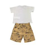 Moschino Completo 2 Pezzi T-Shirt-Bermuda Bicolore per Bambino MUG01CJ BIANCO/BEIGE MOSCHINO 