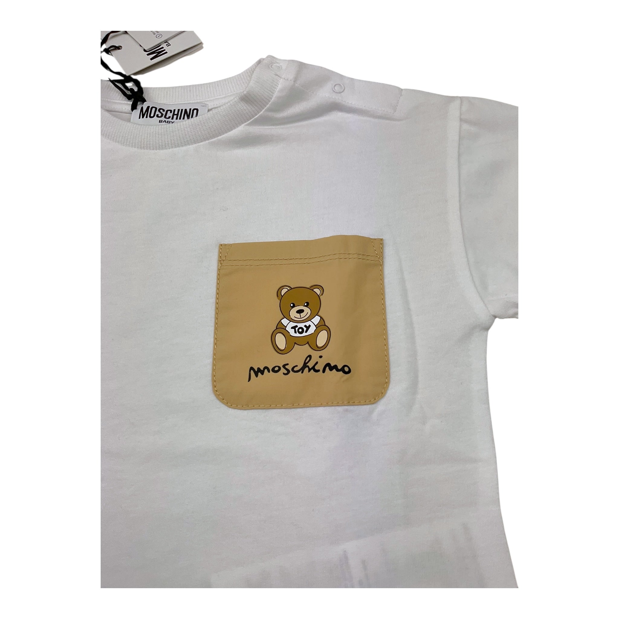 Moschino Completo 2 Pezzi T-Shirt-Bermuda Bicolore per Bambino MUG01CJ BIANCO/BEIGE MOSCHINO 