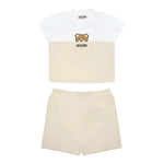 Moschino Completo 2 Pezzi T-Shirt-Bermuda Bicolore per Neonato MUG01F BIANCO/BEIGE MOSCHINO 