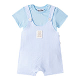 Moschino Completo 2 Pezzi T-Shirt-Salopette per Neonato MUG01I AZZURRO MOSCHINO 