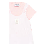 Moschino Completo 2 Pezzi T-Shirt-Salopette per Neonata MUG01L ROSA MOSCHINO 