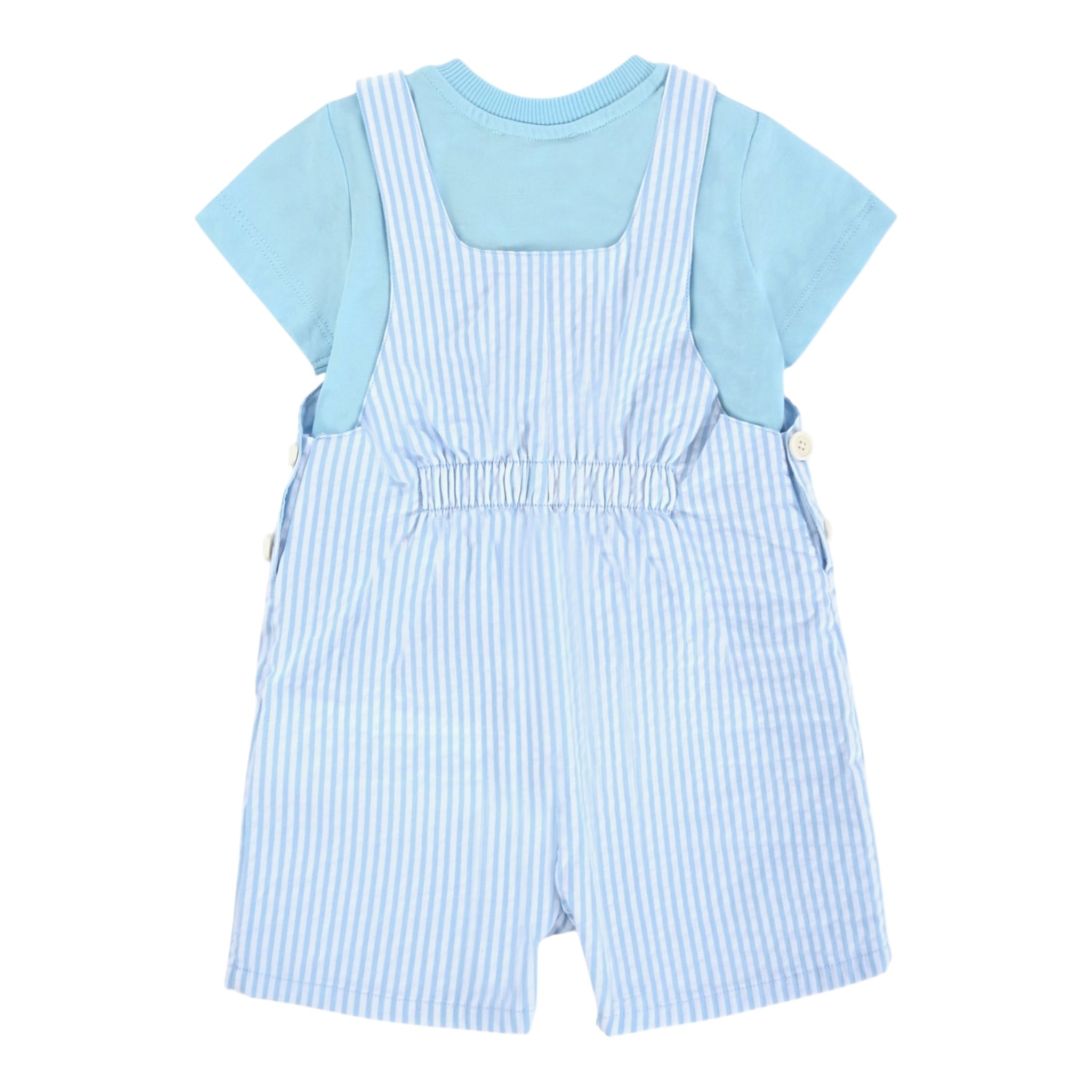 Moschino Completo 2 Pezzi T-Shirt-Salopette per Neonato MUG01LX AZZURRO MOSCHINO 