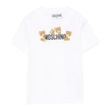 Moschino T-Shirt Girocollo Tinta Unita con Orso per Neonato MUM04AN BIANCO MOSCHINO 