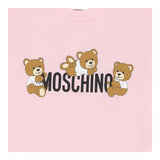 Moschino T-Shirt Girocollo Tinta Unita con Orso per Neonata MUM04AX ROSA MOSCHINO 