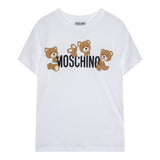 Moschino T-Shirt Girocollo Tinta Unita con Orso per Neonato MUM04AXX BIANCO MOSCHINO 