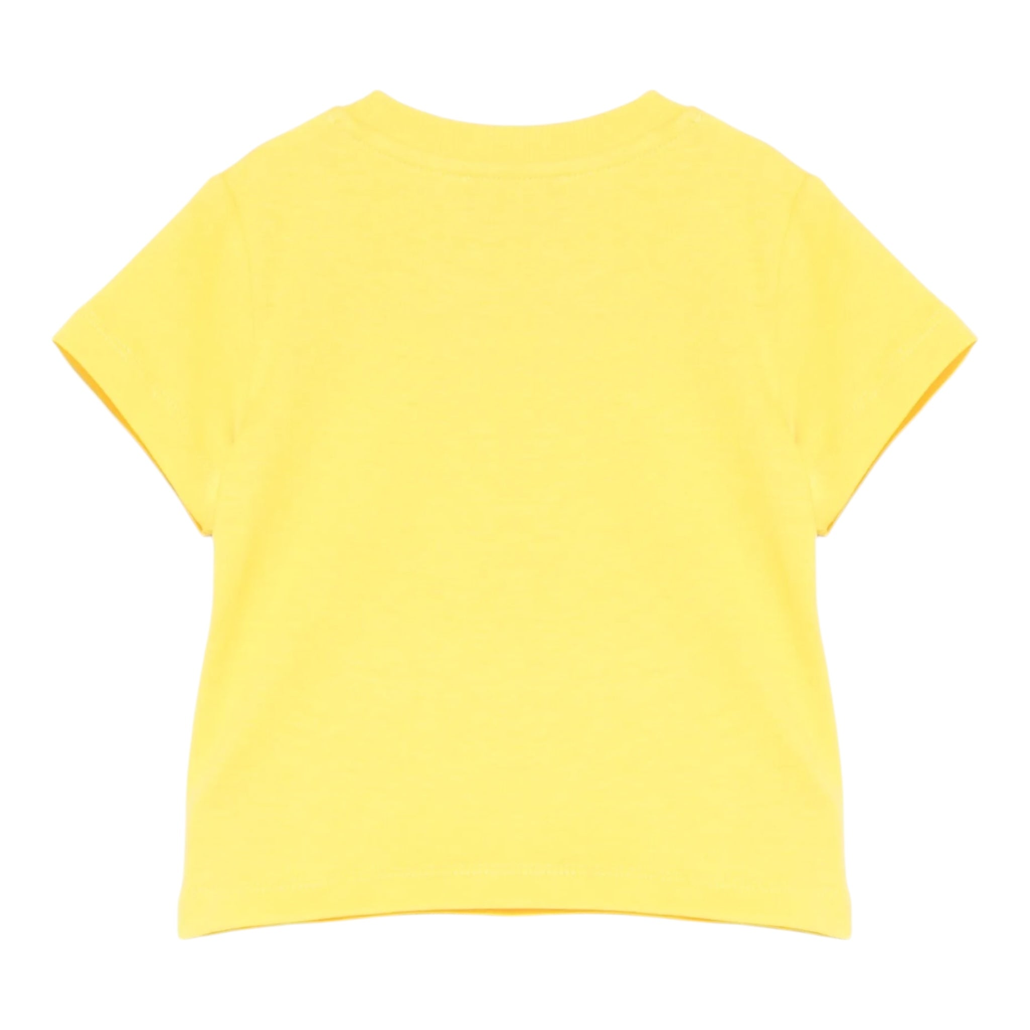 Moschino T-Shirt Girocollo Tinta Unita con Stampa per Neonato MUM04CLO GIALLO MOSCHINO 