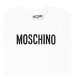 Moschino T-Shirt Girocollo Tinta Unita con Stampe In Contrasto per Neonato MUM04FX BIANCO MOSCHINO 