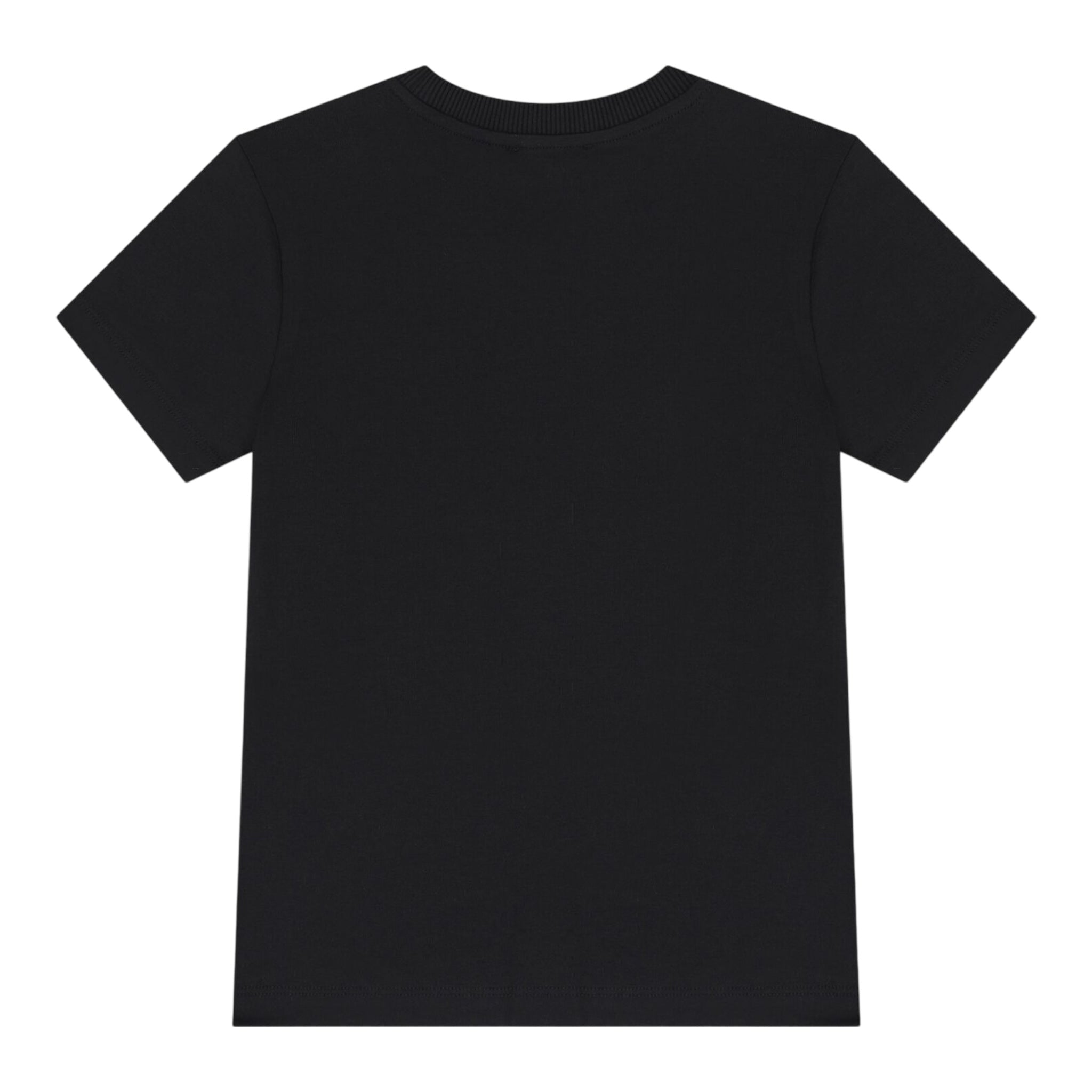 Moschino T-Shirt Girocollo Tinta Unita con Stampe In Contrasto per Neonato MUM04FX NERO MOSCHINO 